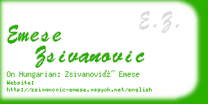 emese zsivanovic business card